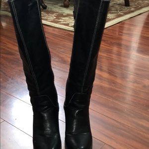 Sbicca Of California Knee High Black Wedged Boots